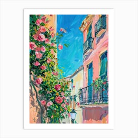 Balcony Painting In Malaga 1 Art Print