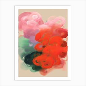 Brush Stroke Flowers Abstract 7 Art Print