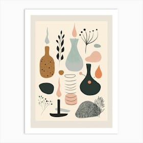 Abstract Objects Flat Illustration 5 Art Print