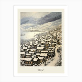 Vintage Winter Painting Poster Troms Norway 2 Art Print