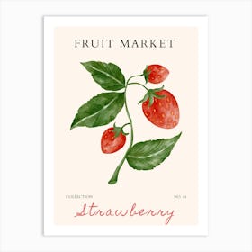 Strawberry Watercolor Art Print