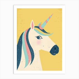 Pastel Block Colour Unicorn 2 Art Print
