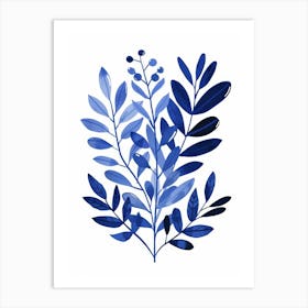 Blue Leaves 33 Art Print