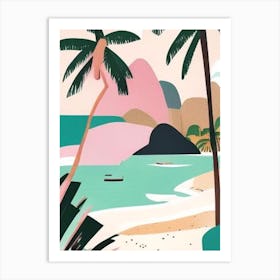 Palawan Island Malaysia Muted Pastel Tropical Destination Art Print