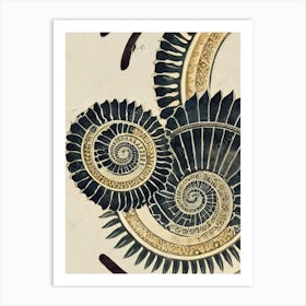 Helicoprion Vintage Graphic Watercolour Art Print
