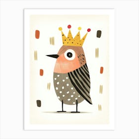 Little Hawk Wearing A Crown Art Print