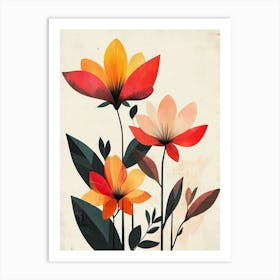 Flowers And Leaves 14 Art Print