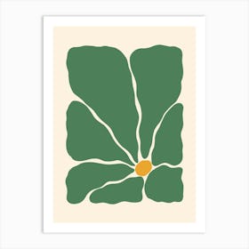 Abstract Flower 02 - Green Art Print