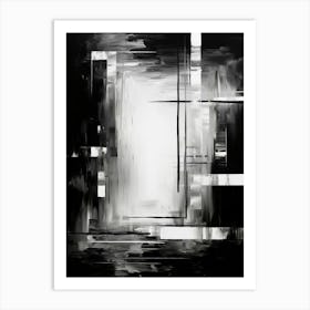 Threshold Abstract Black And White 1 Art Print