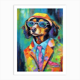 Dog'S Glamorous Palette; Oil Painted Tails Art Print