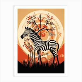 Zebra In The Wild Art Print