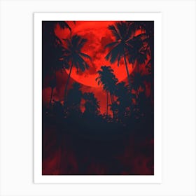 Full Moon In The Jungle Art Print