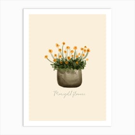 Marigold Flowers Art Print