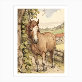 Storybook Animal Watercolour Horse 2 Art Print