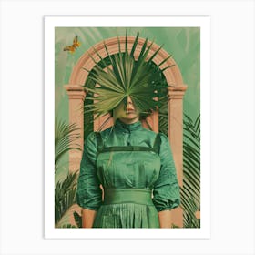 Woman In A Green Dress 1 Art Print