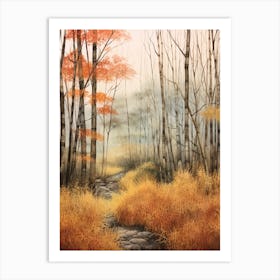 Autumn Forest Landscape Arashiyama Bamboo Grove Japan 2 Art Print
