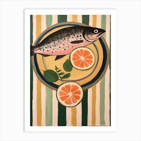 Salmon 2 Italian Still Life Painting Art Print