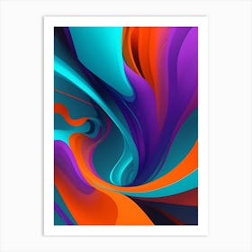 Abstract Colorful Waves Vertical Composition 3 Art Print