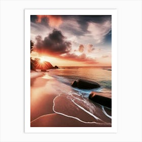 Sunset On The Beach 932 Art Print