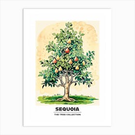 Sequoia Tree Storybook Illustration 2 Poster Art Print