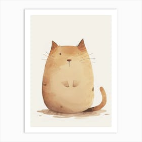 Munchkin Cat Clipart Illustration 2 Art Print