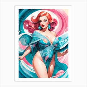 Portrait Of A Curvy Woman Wearing A Sexy Costume (30) Art Print