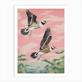 Vintage Japanese Inspired Bird Print Lapwing 1 Art Print