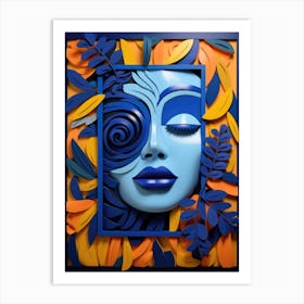 Blue Face 1 Art Print