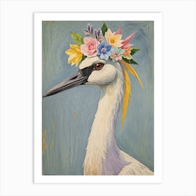 Bird With Flower Crown no2 Art Print