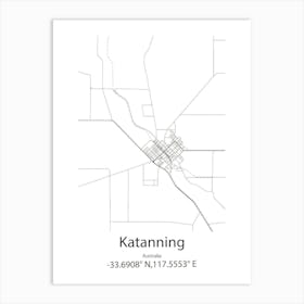 Katanning,Australia Minimalist Map Art Print