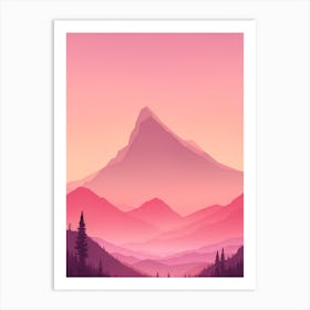 Misty Mountains Vertical Background In Pink Tone 4 Art Print