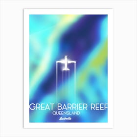 Great Barrier Reef Queensland Travel map Art Print