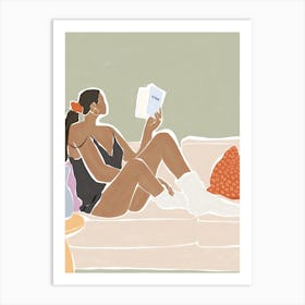 Woman Reading A Book Art Print