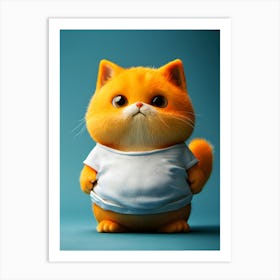 Adorable Orange Cat in a Tiny T-Shirt – Cuteness Overload Art Print