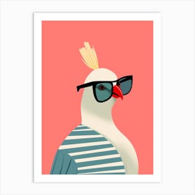 Little Cockatoo 1 Wearing Sunglasses Art Print