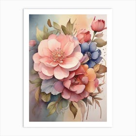 Watercolor Flowers 3 Art Print