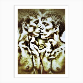 Euphoria in the Sun: A Prideful Gay Kiss Art Print