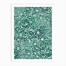 Linear Garden - Teal Green Art Print
