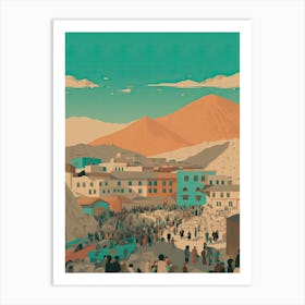 Kabul Afghanistan Travel Illustration 2 Art Print