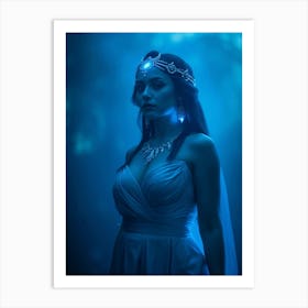 Cleopatra Beauty In Blue Light - Diverse Art Illustration 58 Art Print