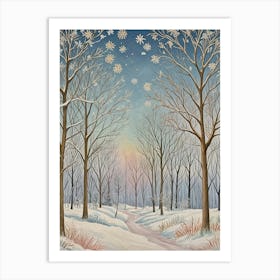 Winter Snowfall In The Woods Art Print