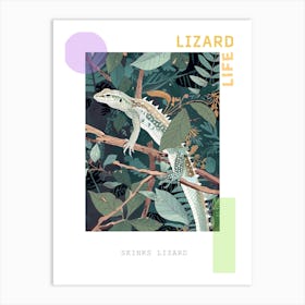 Skinks Lizard Abstract Modern Illustration 1 Poster Art Print