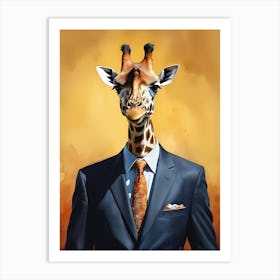 Giraffe In A Suit (26) 1 Art Print