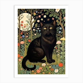 William Morris Black Cat In The Forest 21 Art Print