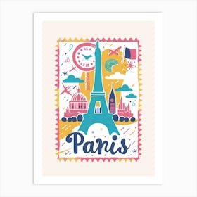 Paris Stamp Art Print