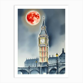 Big Ben And The Moon 2 Art Print