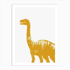Mustard Dinosaur Silhouette 1 Art Print