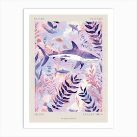 Purple Bamboo Shark Illustration 2 Poster Art Print