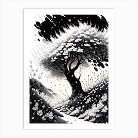 Black And White Tree 3 Art Print