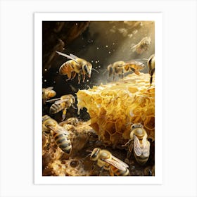 Africanized Honey Bee Realism Illustration 12 Art Print